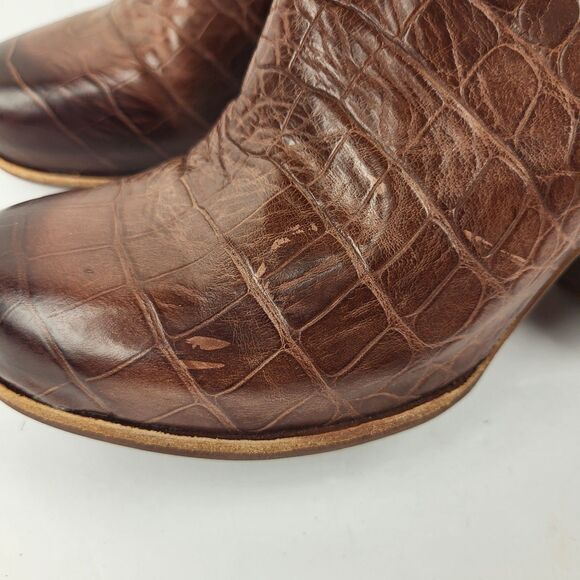 KORK-EASE Shirome croc embossed leather Chelsea Boot Dark Brown 7.5M - Picture 4 of 13